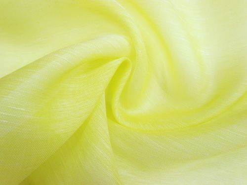 Silk Linen Slub Organza- Citrus Yellow #15655