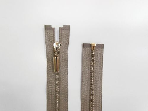 58cm JET Metal Open End Zip- Beige Grey #TRW325