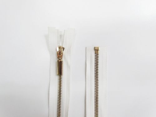 58cm JET Metal Open End Zip- White #TRW327
