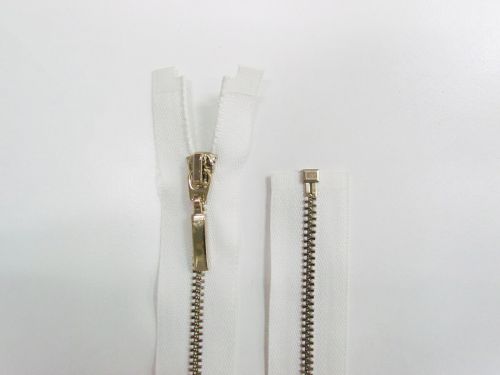 39cm Metal Open End Zip- White #TRW329