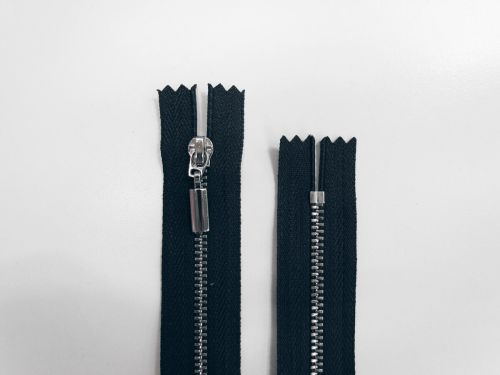 14cm JET Metal Closed End Zip- Blue Black #TRW330