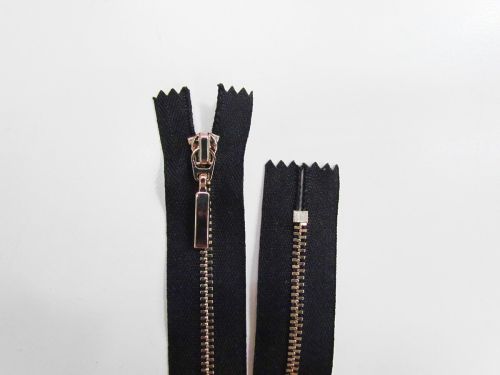 24cm Metal Closed End Zip- Black #TRW344