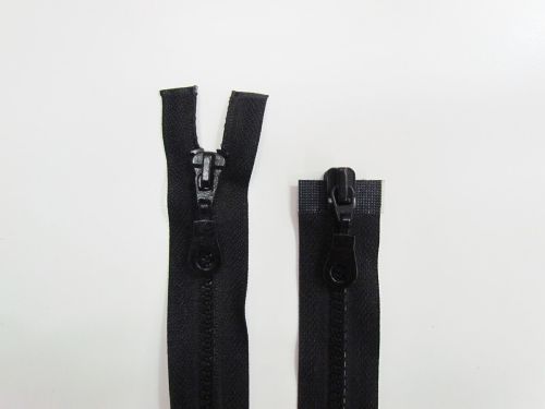 60cm Open End 2 Slider Zip- Black #TRW348