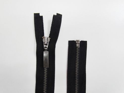 60cm Metal Open End Zip- Black #TRW353