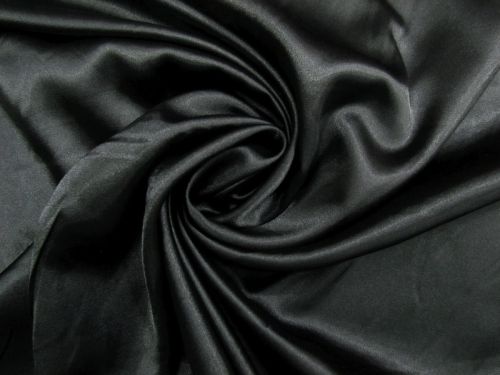 Stretch Satin- Crow Black #15716