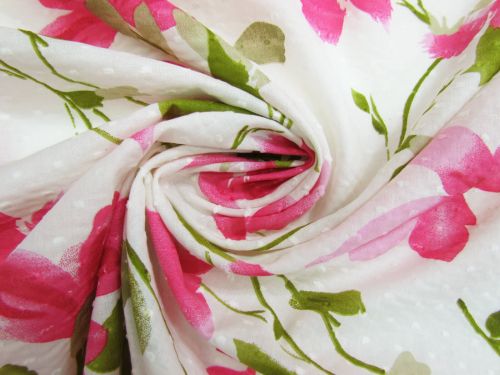 Watercolour Petals Swiss Dot Cotton Voile #15779