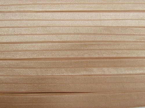 20mm Shiny Fold Over Elastic- Tan #T1497