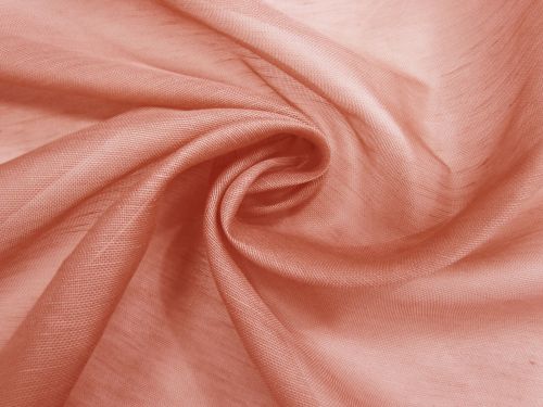 Silk Linen Slub Organza- Watermelon Juice Pink #15833