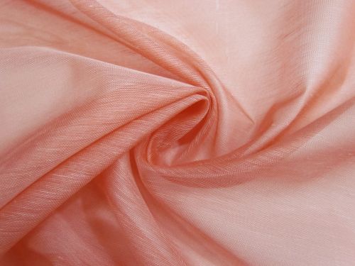 Silk Linen Slub Organza- Paradise Pink #15834