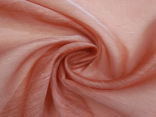 Silk Linen Slub Organza- Strawberry Jam Pink #15835