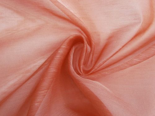 Silk Linen Slub Organza- Sunrise Pink #15836