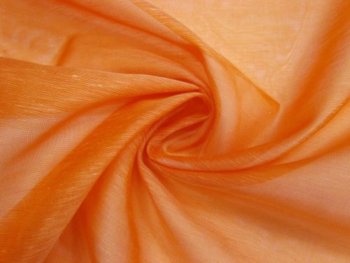 Silk Linen Slub Organza- Pumpkin Orange #15838