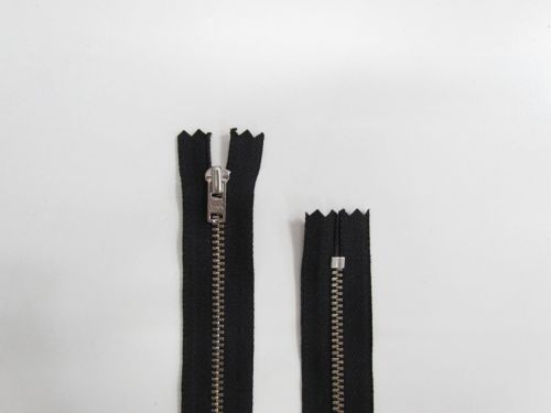 15cm YKK Metal Closed End Zip- Black-  TRW365