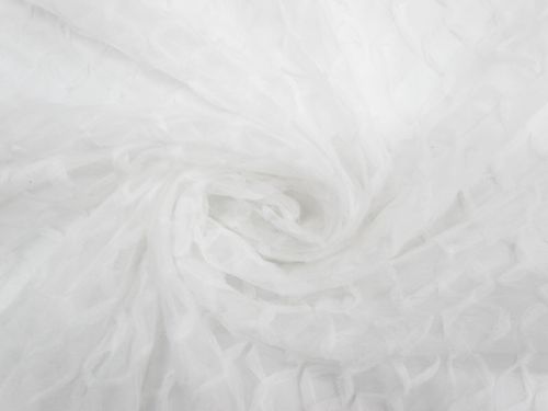 2m Final Remnant Piece- Diamond Chainlink Embellished Tulle- White #12590