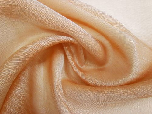 Silk Linen Slub Organza- Finch Brown #15991