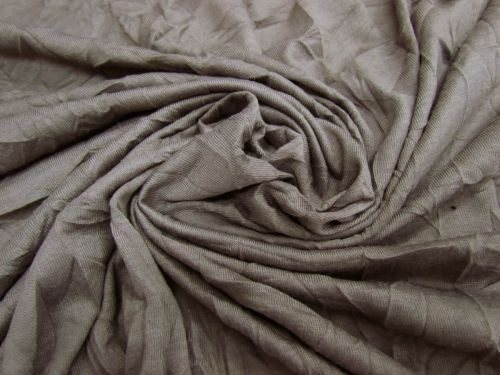 1.18cm Final Remnant Piece- Wool Blend Crinkle Look Jersey- Dark Taupe #2251