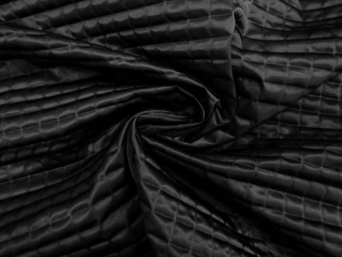 Metropolis Check Embossed Nylon- Black #16098