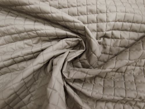 Metropolis Check Embossed Nylon- Mushroom Beige #16099