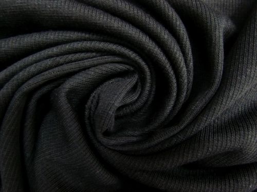 90cm Final Remnant Piece- 2x2 Bamboo Rib Jersey- Black Bear #9431