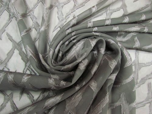 3.6m Final Remnant Piece- Lightning Strike Chiffon- Grey #5262
