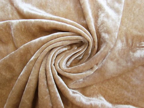 Silk Rayon Velvet- Butterscotch Beige #16154