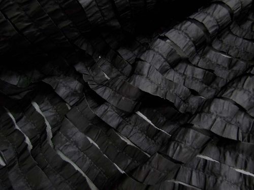 1.4m Final Remnant Piece- Ruffle Ribbon on Stretch Mesh- Black
