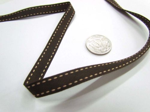 Stitch Ribbon 10mm- Brown / Latte