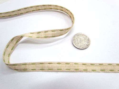 Stitch Natural Ribbon 10mm- Olive