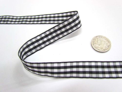 Gingham Ribbon 15mm- Black