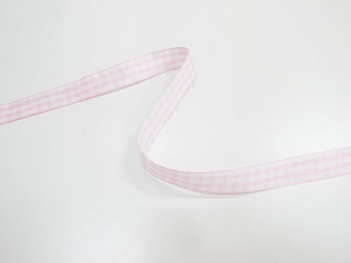 Gingham Ribbon 15mm- Baby Pink