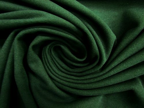 Cotton Blend Pique Knit- Bottle Green #10873