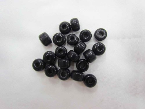 Black Glass Beads- Pack of 20- RW135