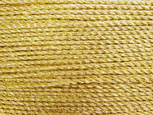 Great value 10.9m (12 yard) Roll of 4mm Metallic Twisted Cord Trim- Yellow Gold #T300 available to order online Australia