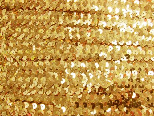 Great value 9.1m (10 yard) Roll of Stretch Sequin Trim- 2 Row- Bright Gold T304 available to order online Australia