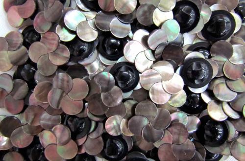 Black- Opal Finish Flower Couture Buttons- CB222