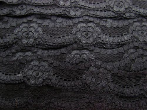 Lotus Love Stretch Lace Trim- Black