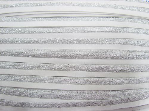 *Seconds* Sparkle Metallic Silver Fold Over Elastic #021