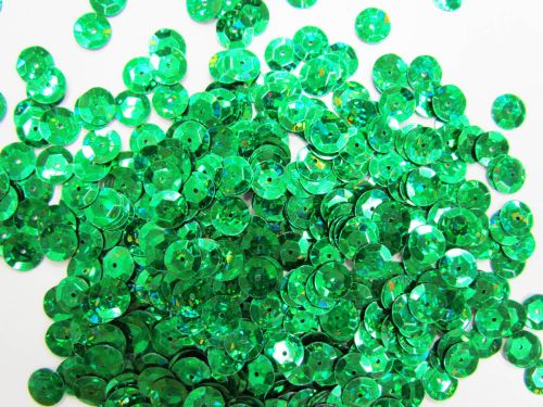 24gm Sequin Pack- Holographic Emerald- 8mm #036