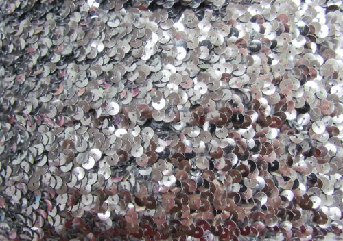 Stretch Sequin Trim- 2 Row- Silver