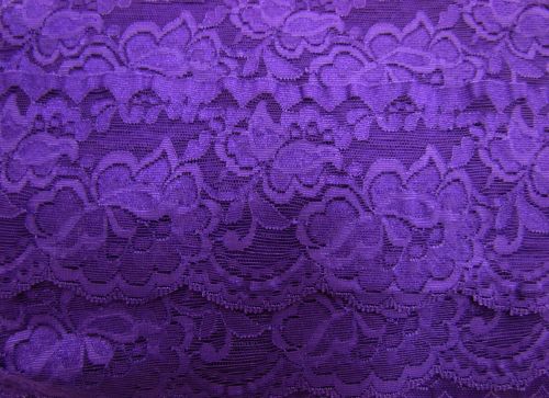 85mm Giselle Stretch Floral Lace Trim- Purple #259