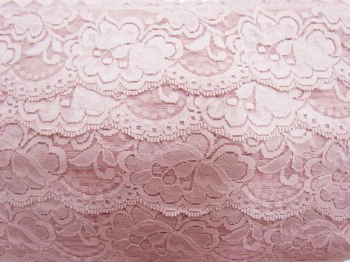 85mm Giselle Stretch Floral Lace Trim- French Rose #262