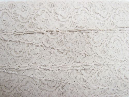 55mm Josephine Stretch Floral Lace Trim- Pearl Beige #268