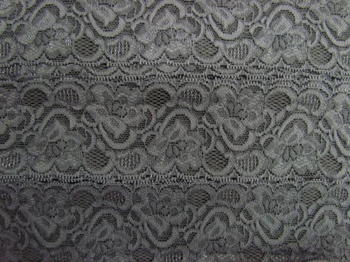 55mm Josephine Stretch Floral Lace Trim- Grey #269