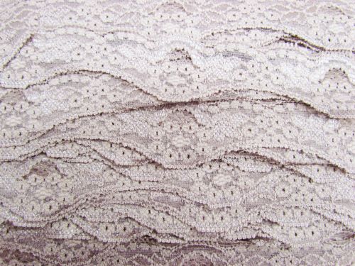 40mm Wave Edge Stretch Floral Lace Trim- Dusty Rose #279