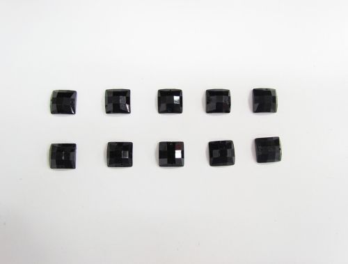 Sew On Rhinestones- 12mm Square- Black RW303- Pack of 10