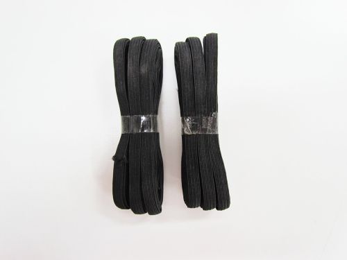 5m pack of 6mm Braided Elastic- Black - 2 Pack Bundle #1019F