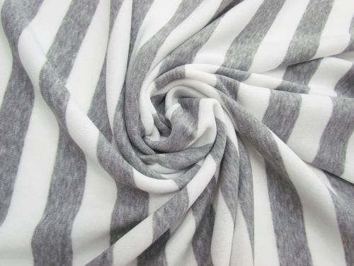 Striped Fleece- Light Grey #5065