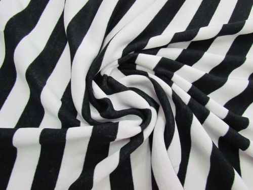 Striped Fleece- Black / White #5075