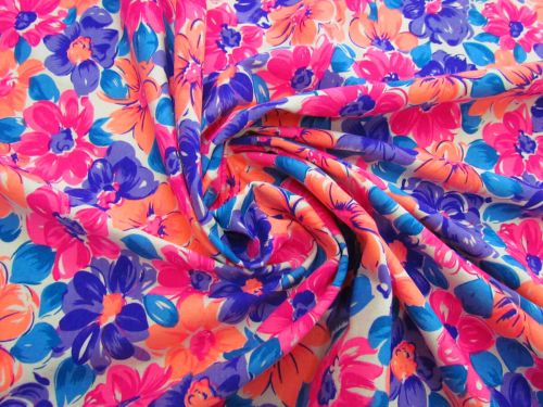 Dizzy Daisy Cotton Jersey- Orange / Pink #5121