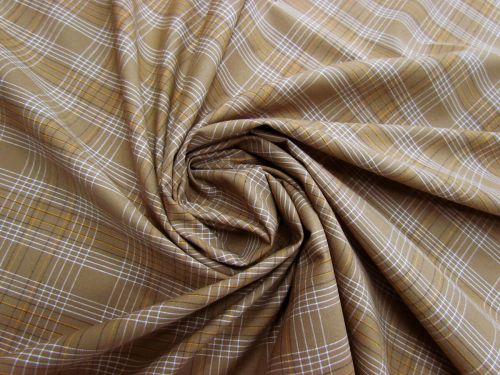 Caramel Check Cotton Blend Shirting #5257